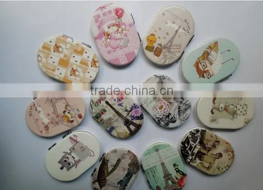 Steel gold Simple Compact Mirror Small Pocket Mirror