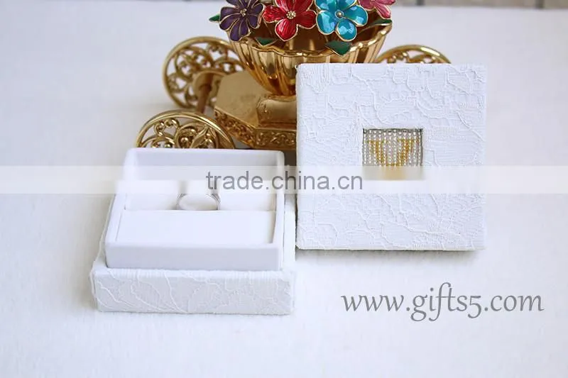 Wedding Creative Custom Ring Box with beaded name plate of O For Engagement