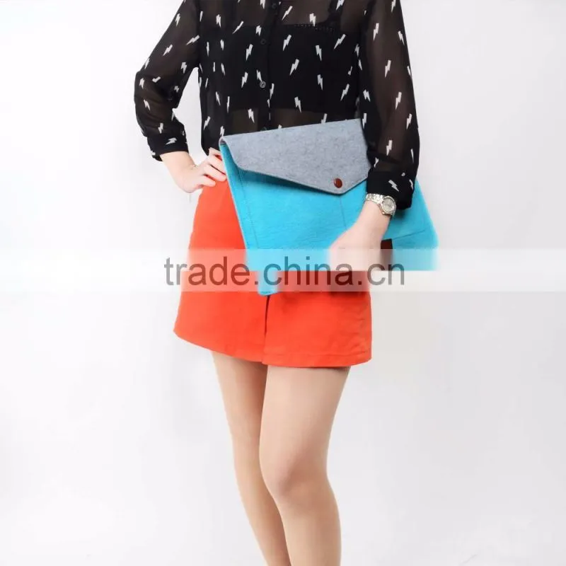 2016 new hot selling wool felt+ PU laptop sleeve bags with mouse bag for apple Macbook air pro , pro retina 11" 13.3" 15.4"
