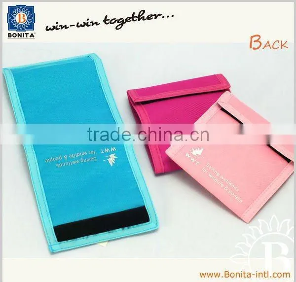 Two folds promotion polyester Wallet,