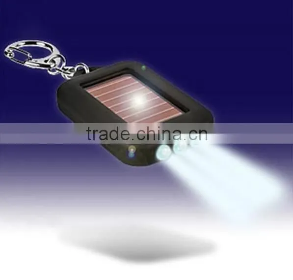 mini solar power rechargeable flashlight keychain