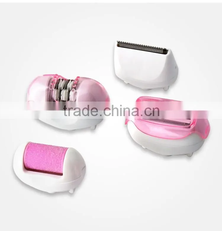 Kemei2531 New 4 in 1 Multi-function Women Shave Electric Epilator & Foot Care Callous Remover