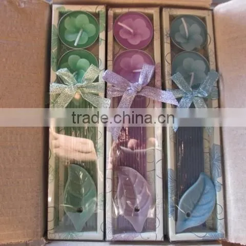 tealight candles with incense gift set