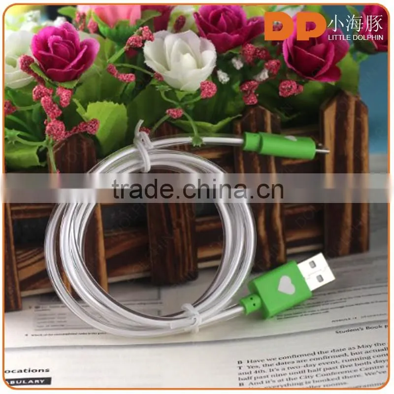 color changing LED light up micro usb cable for android mobile phone