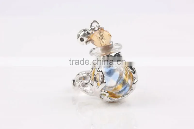 Wholesale Stripe Clear Mini Glass Bottle Fragrance Perfume Ring Essential Oil Rings for Women