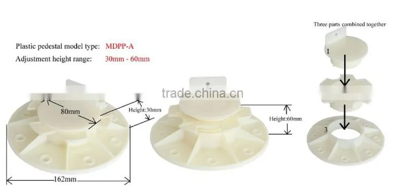 ABS material white adjustable plastic floor support pedestals