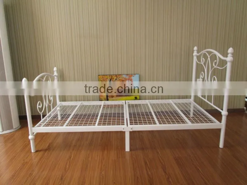 single twin size modern white metal bed