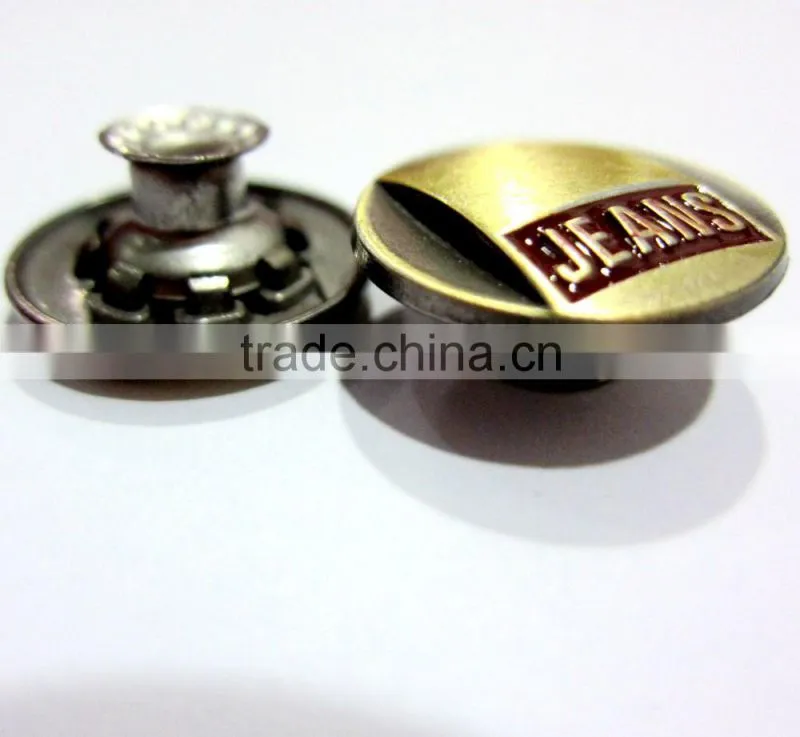 brush brass color jeans button for man jeans