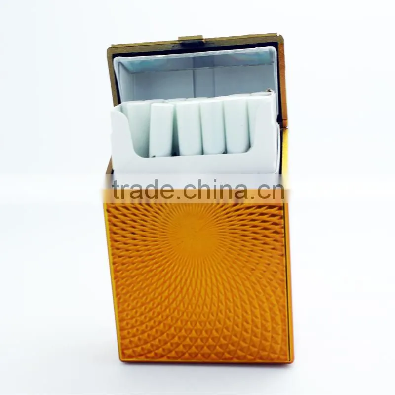 plastic cigarette case for 20s kind size 85mm cigarette pack holder with gold embossed sticker