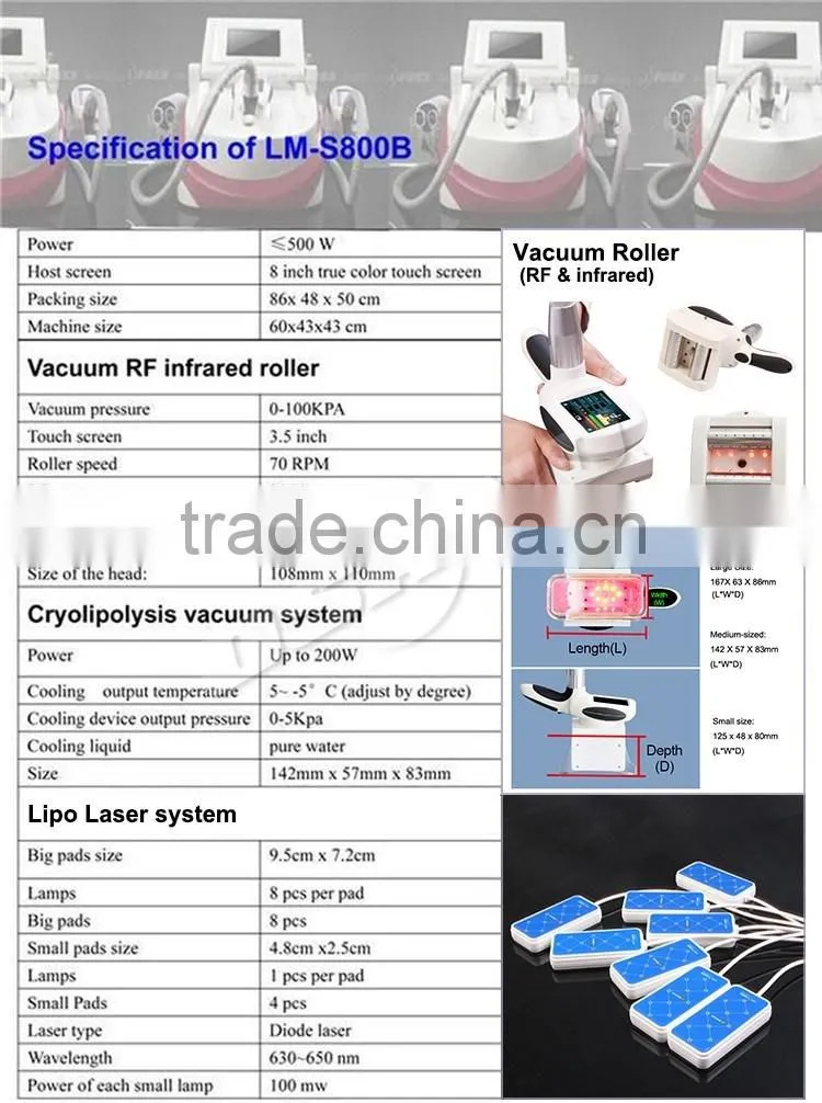 Lipo Laser Ultrasonic Cavitation RF +Cryo Beauty Slimming Machine