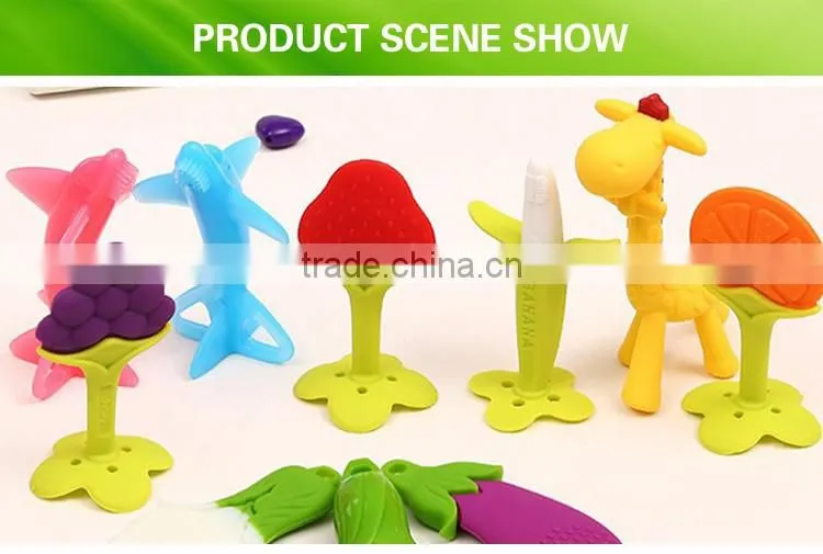 China Manufacturer BPA Free Food Grade Soft Giraffe Teether Silicone Baby Teether Chew Beads for Baby