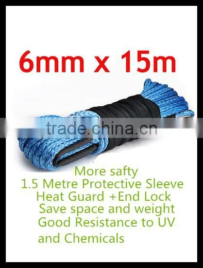 XINSAILFISH 5mm*15m synthetic winch rope for car accessaries,cable winch for offroad parts