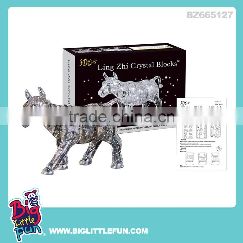 Building block toy, shark shape crystal block with light