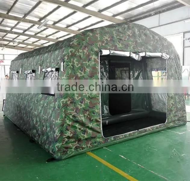 Easy setup big inflatable army tent with strong waterproof and windproof