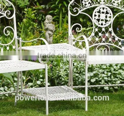 Outdoor Folding Metal Garden Bench With Table