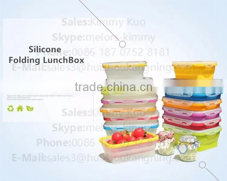 Heat resistant airtight microwave food grade siliconec food container