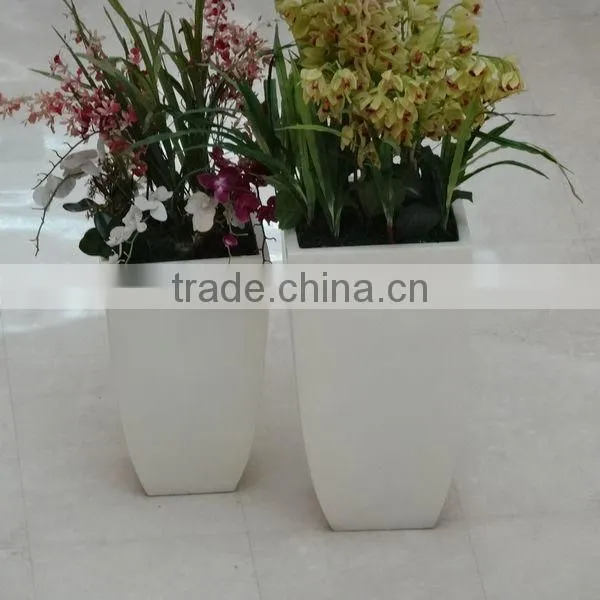 FO-288 Tall Square Decorative Fiberglass Flower Planter Pots