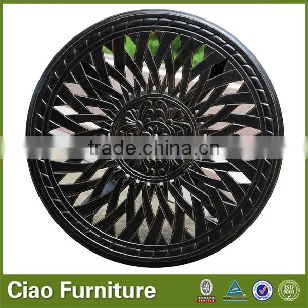 KD chairs & Oblique pattern tea table aluminum patio set