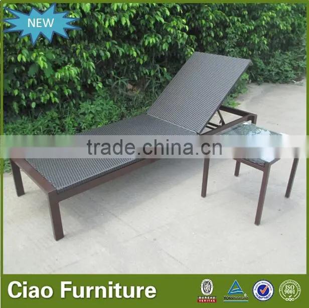 Foshan China furniture plastic rattan beach lounge chair