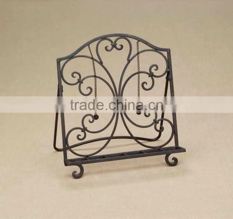 Hot Sale Cheap Black Color Wrought iron Book Stand