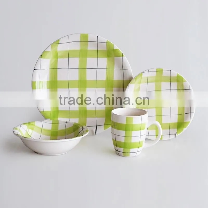30pcs ceramic dinnerware set with hand painting,30pcs ceramic dinner set,30pcs stonerware handpainting dinnerware set