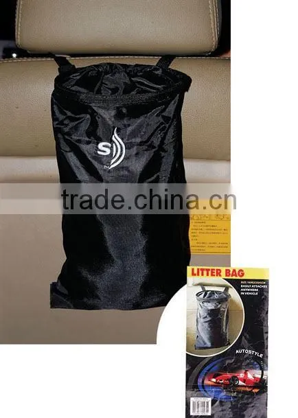 13*30CM custom logo black seat back car trash bag for cars