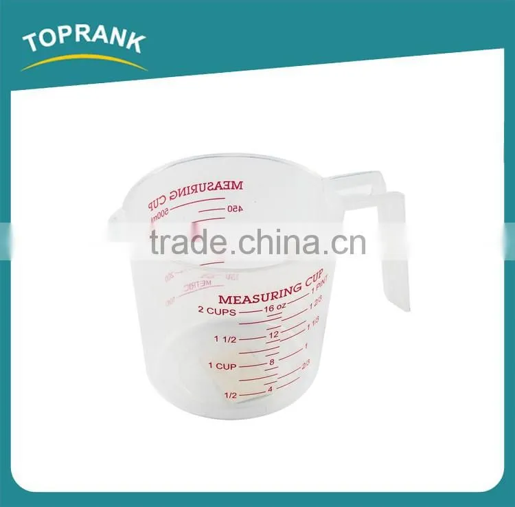 Toprank Walmart Supplier New Style 500ML PP Plastic Transparent Kitchen Measuring Tools Digital Scale Measuring Cup