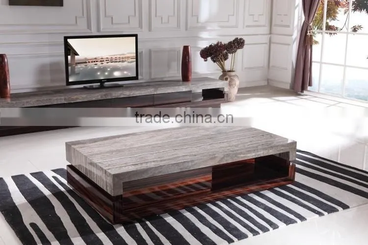 modern marble top wooden center table for living room furniture