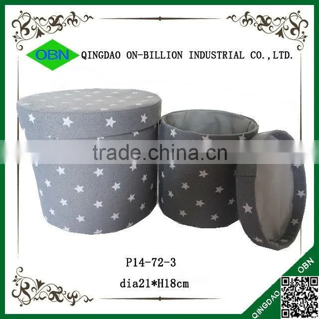 wholesale Colored unique canvas laundry basket round cloth box