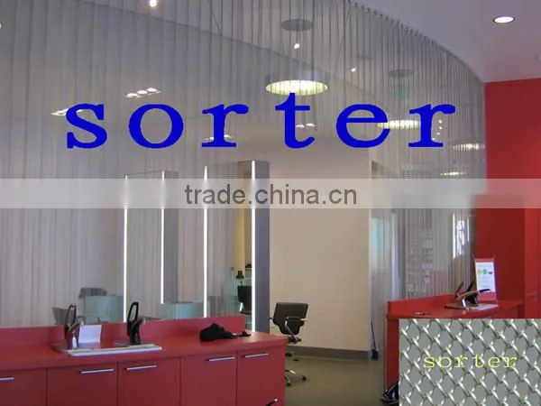 Sorter's aluminum woven wire mesh wall covering backdrops