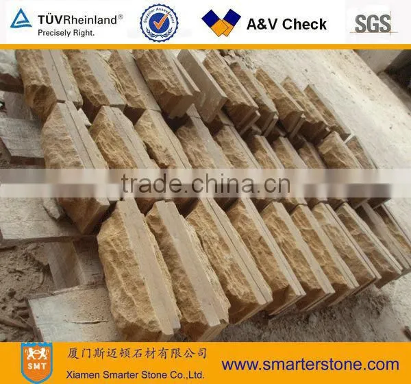 Yellow wooden sandstone tile