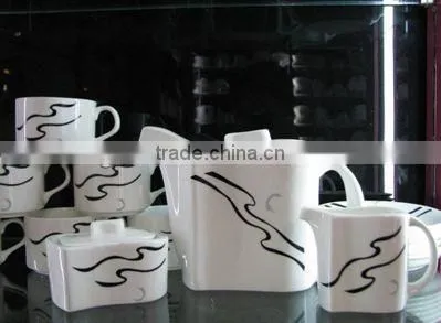 Fine Printing Royal Bone China Ceramic Tea Set