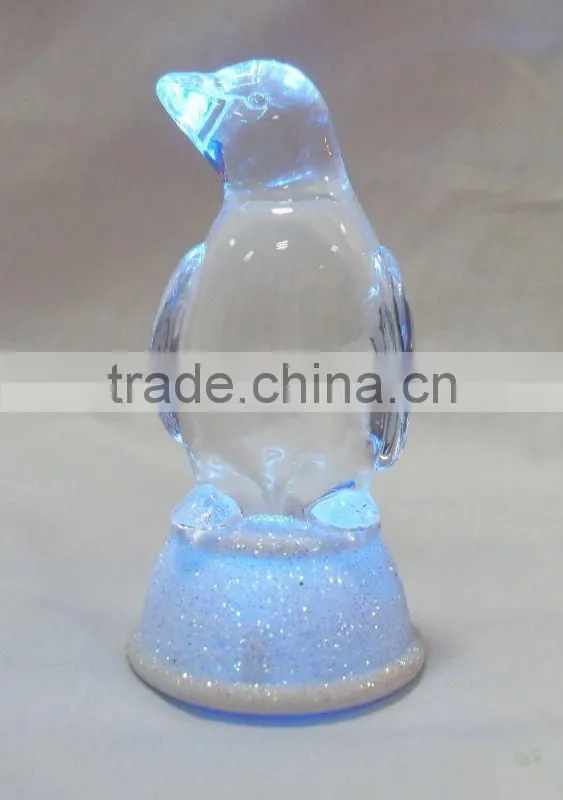 LED RBG changing acrylic crystal plastic penguin animals toys for kids