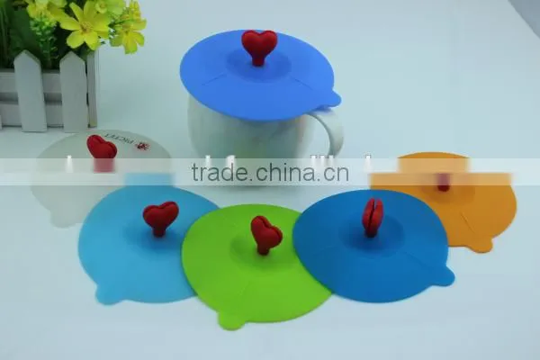 2014 brand new colorful FDA LFGB flower silicone glass lid