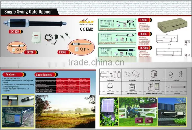 New Energy Saving Automatic Solar Swing Gate Opener Manufacturer