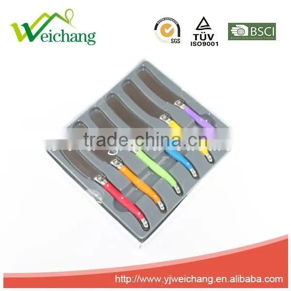 WCJ838 6 Pcs Cutlery Set Different Color Handle Hote Sale Product Cheese Knife