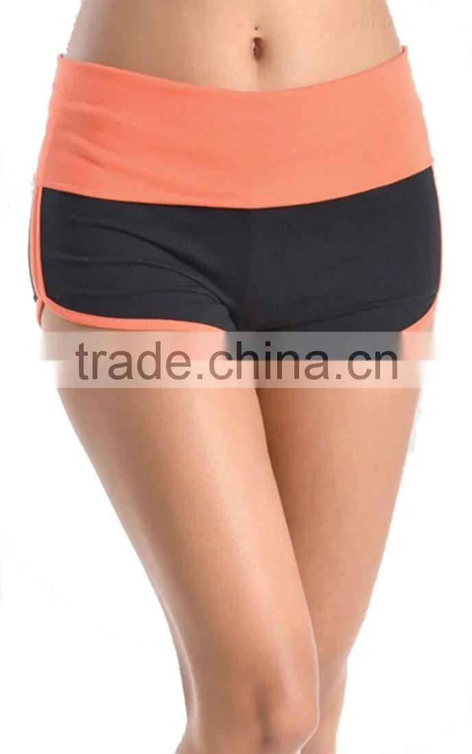 Bulk Buy Clothing Cheap Wholesale Summer Hot Shorts Two Tone Contrast Color Dolphin Shorts For Ladies Athletic Beach Wear