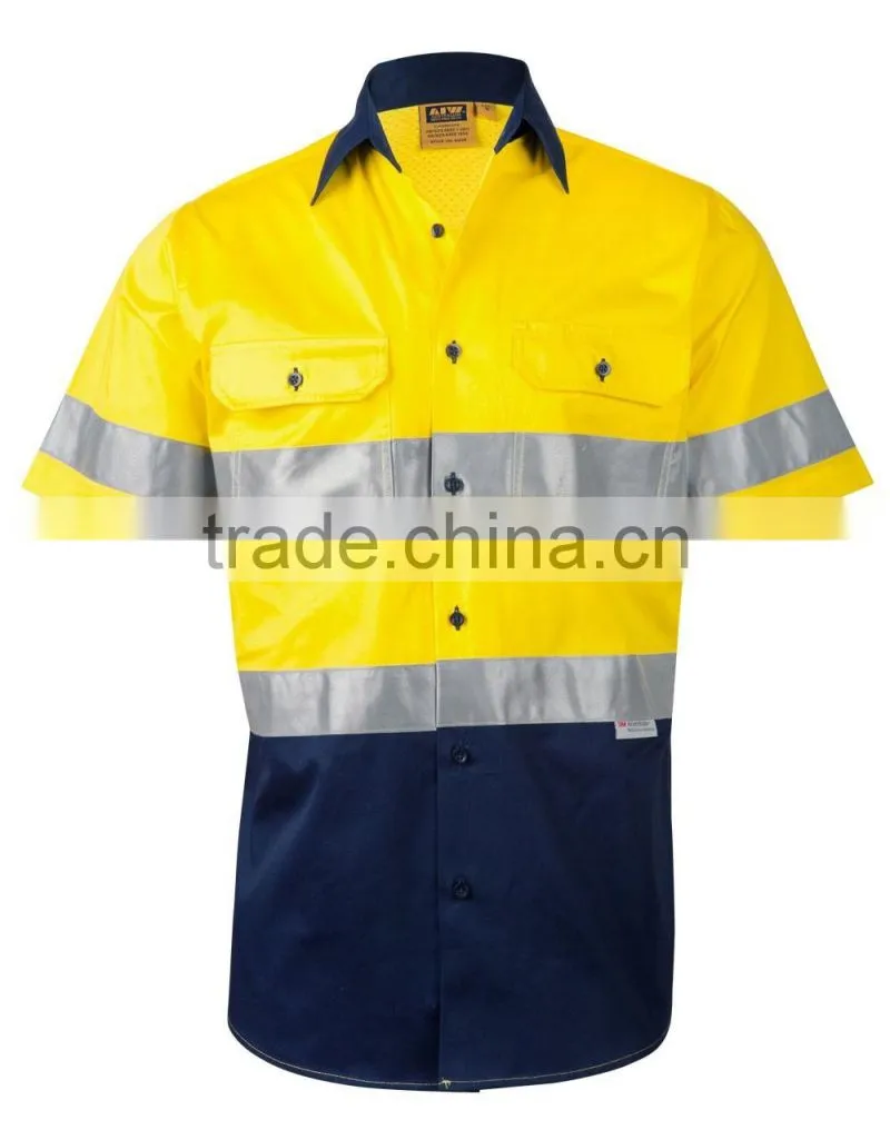 Customize Unisex High Visibility Short Sleeve Work Shirt