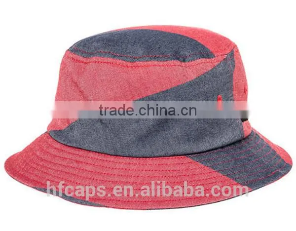 Custom 2015 New Design Colorful Denim Bucket Hat