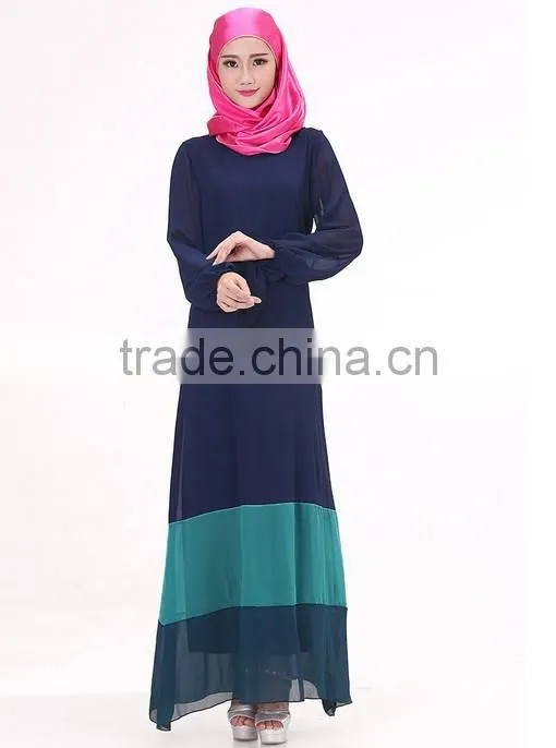 new fashion long sleeve hijab muslim long dress chiffon