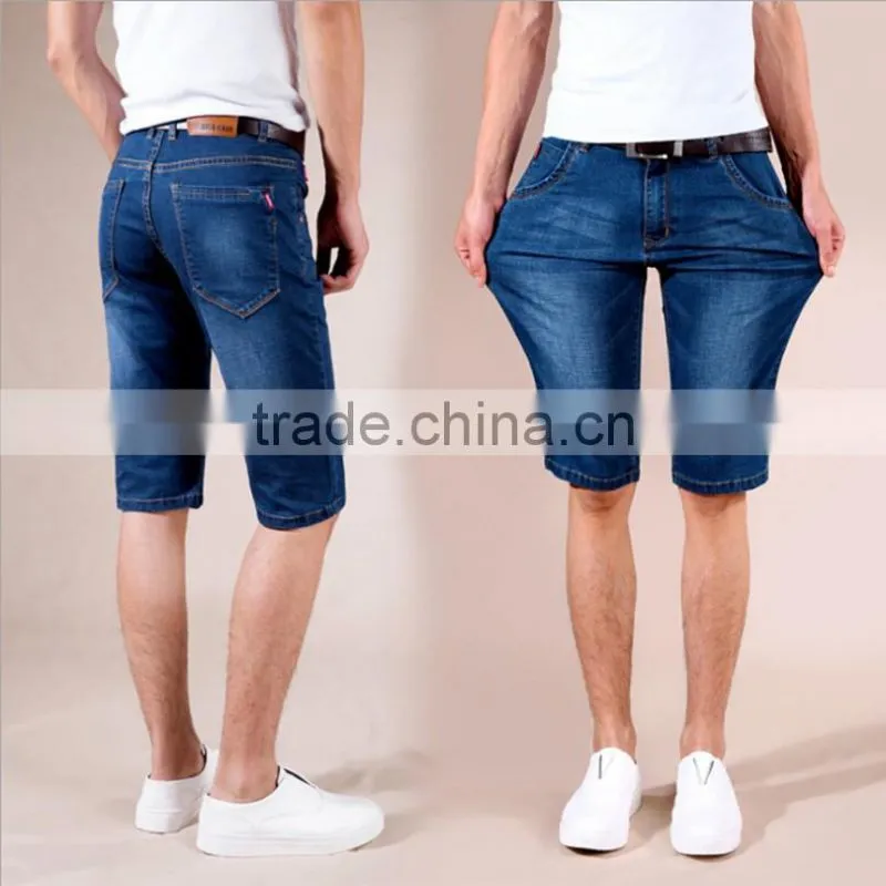 Promotion Price Men Casual Springy Short Jeans Trousers