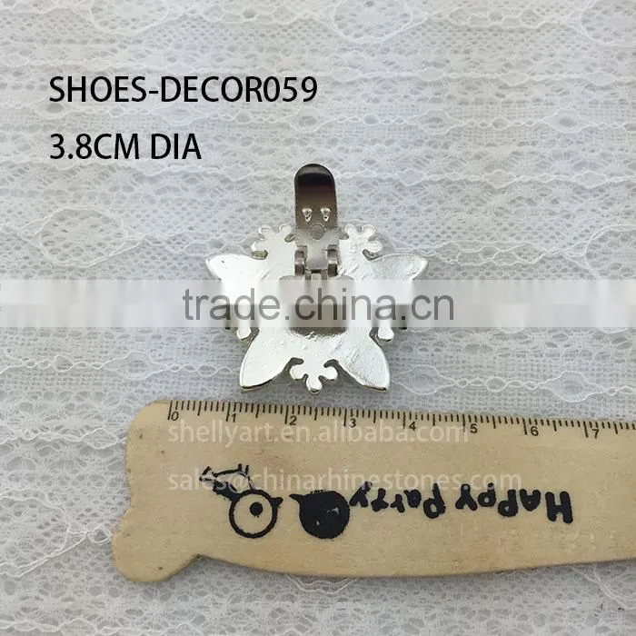 Hot sales Silver Decorative shoes Clips On Rhinestones Metal Shoe clips for Wedding Shoe Accessories