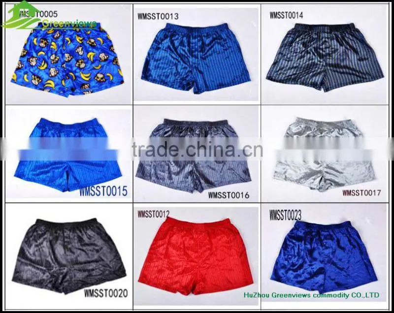 Silk fabric boxer sexy men underwear printing wholesale mens silk cheap underwear briefs boxers shorts GVYL0015