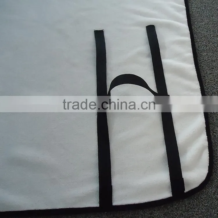 pure white super soft & warm flannel with handle roll up easy fold outdoor rug