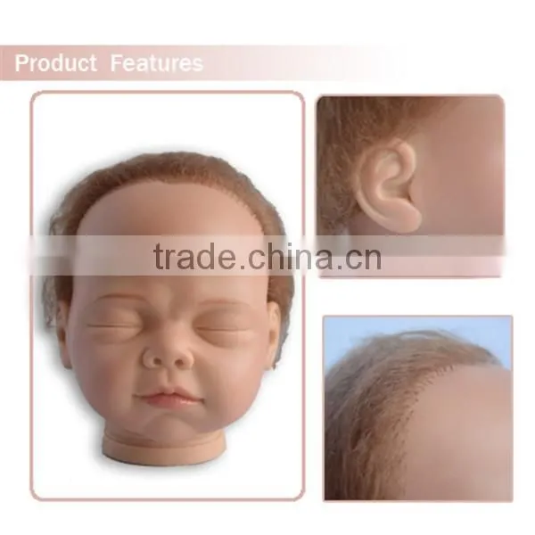 factory wholesale silicone vinyl reborn doll kit VINYL DOLL HEAD