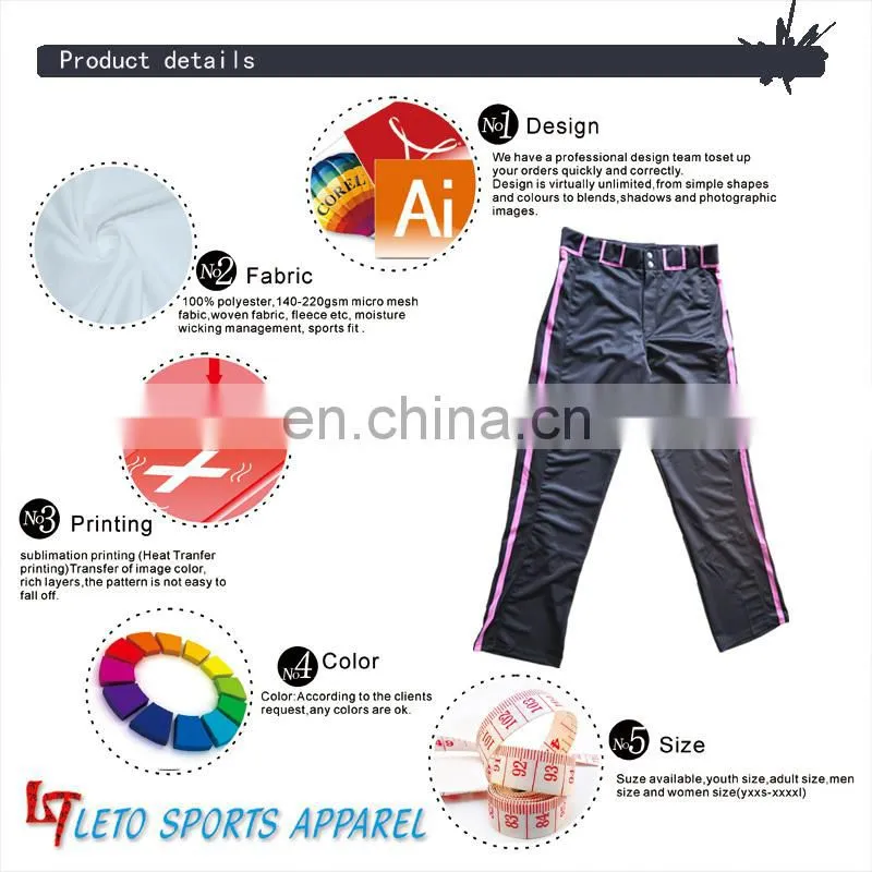 Factory Price custom casual printed baseball pants for men