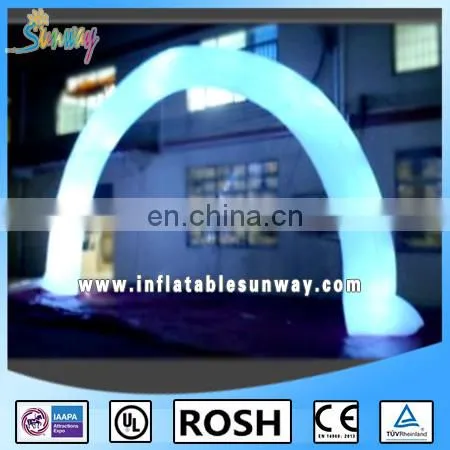 commercial white with LED light inflatable arch for sale