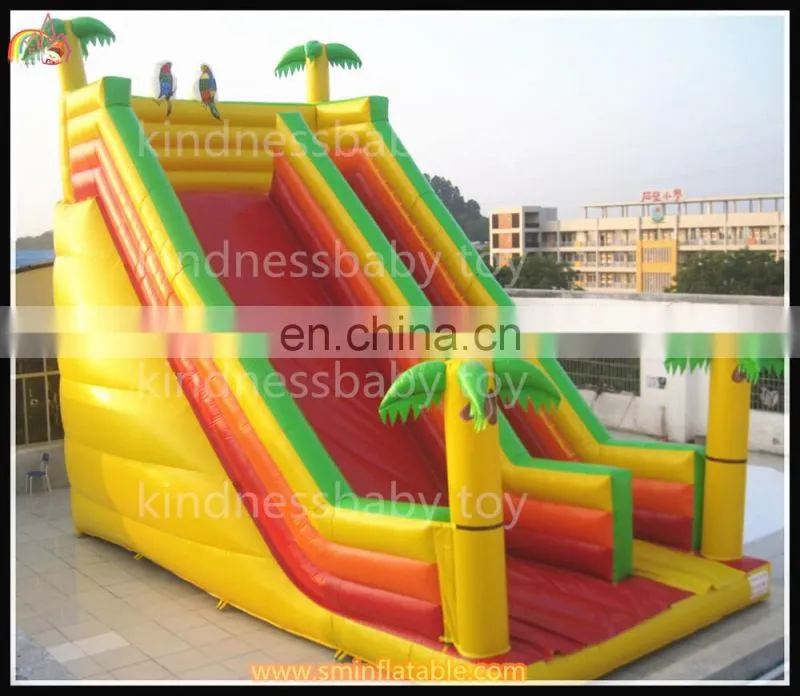 Funny large inflatable cartoon painting slide,custom design slide,cheap double lane inflatable slip n slide