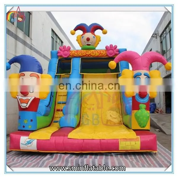 Factory price inflatable cartoon slide,colorful inflatable bounce slide,inflatable clown slide for kids