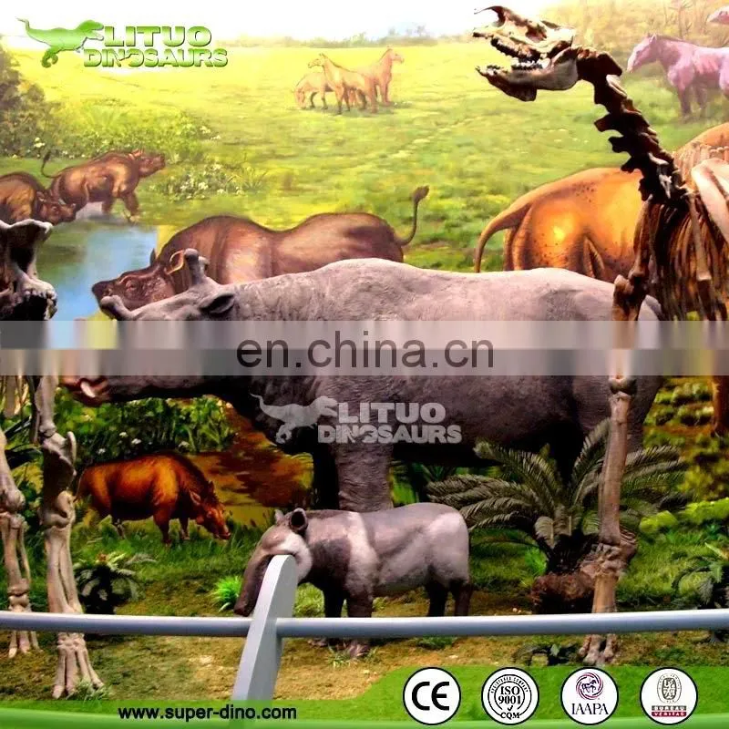 Zoo Decoration High Quality Animatronic Animal Rhinoceros Model